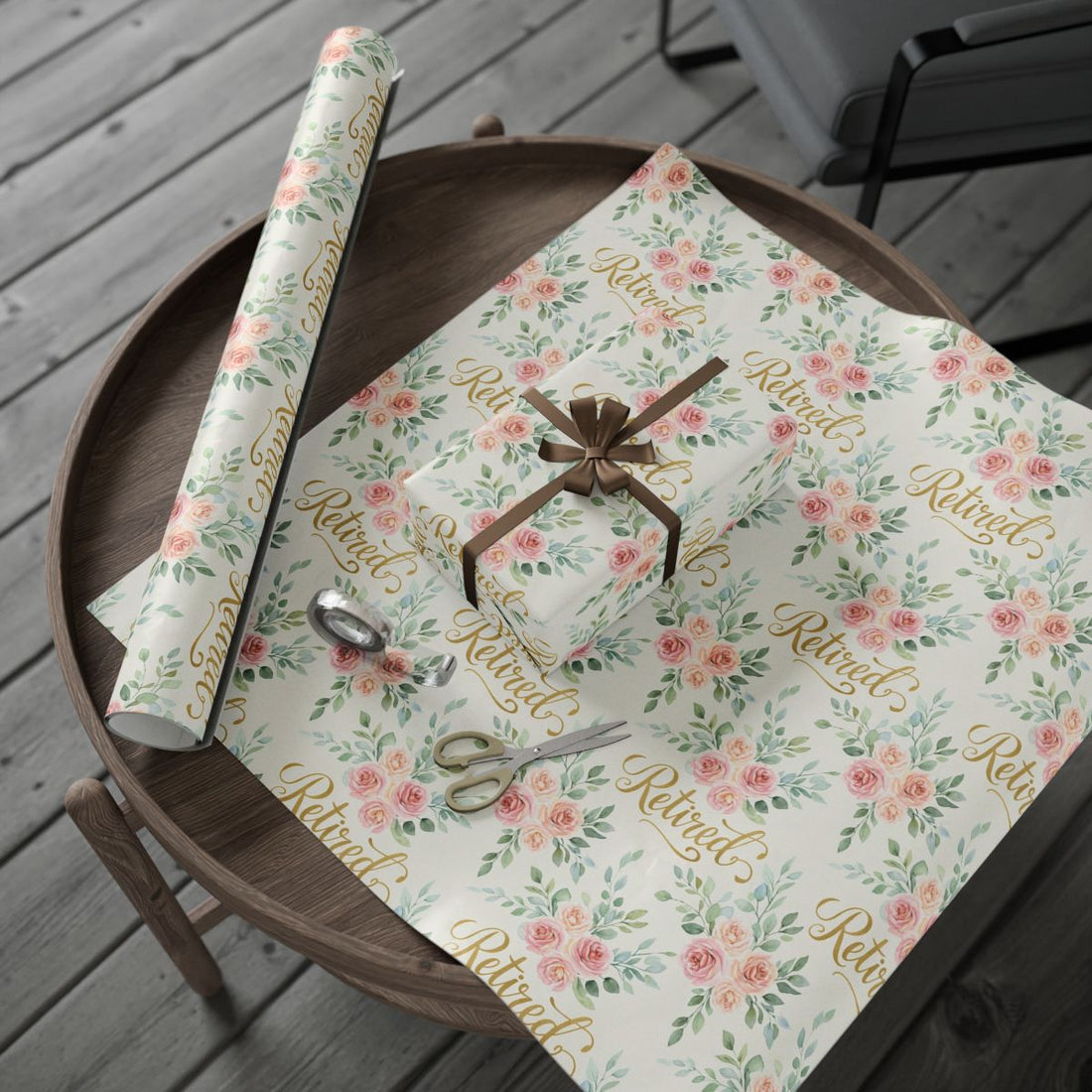 Floral Design Elegant Gift Wrapping Paper Roll