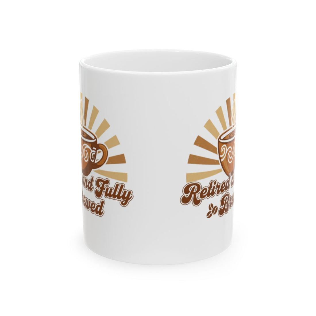 Retired and Fully Brewed Coffee Mug with Retro Design