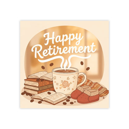 Happy Retirement Coffee and Books Art Print