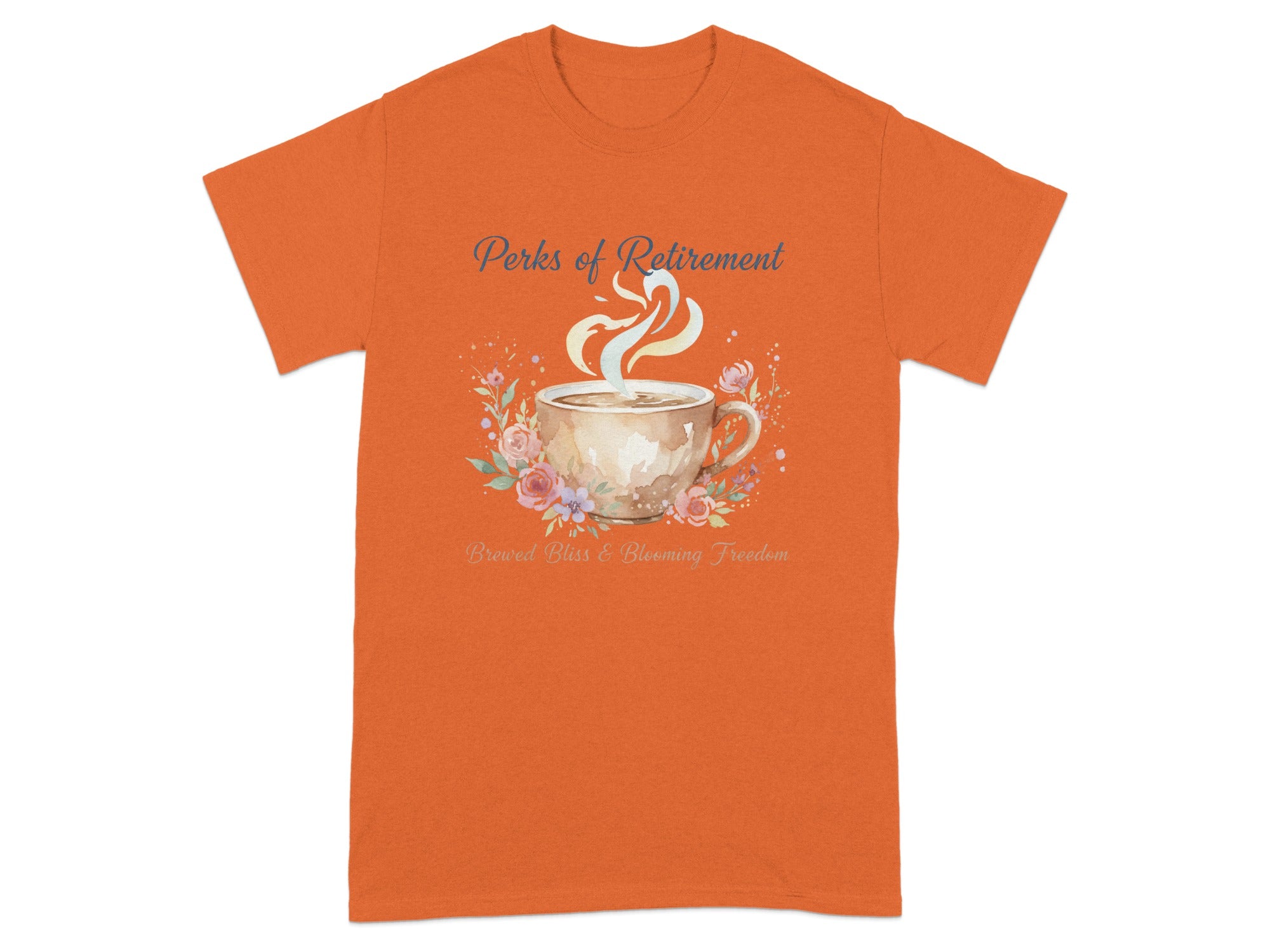 Perks of Retirement Brewed Bliss Blooming Freedom T-shirt