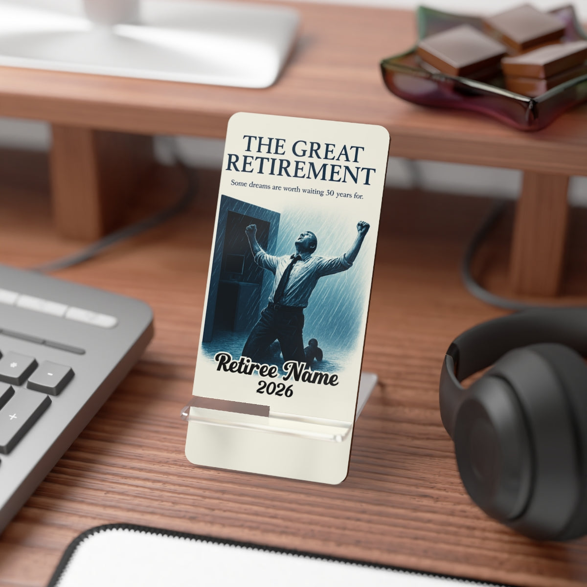The Great Retirement | Some dreams are worth waiting for | Personalized Mobile Phone Display Stand - Retiree Gifts Retirement Party