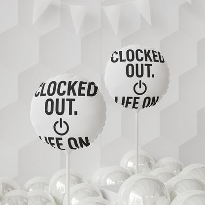 Clocked Out Life On | Retirement Celebration Surprise | This Mylar balloons 11in or 22in - Retiree Gifts Retirement Party