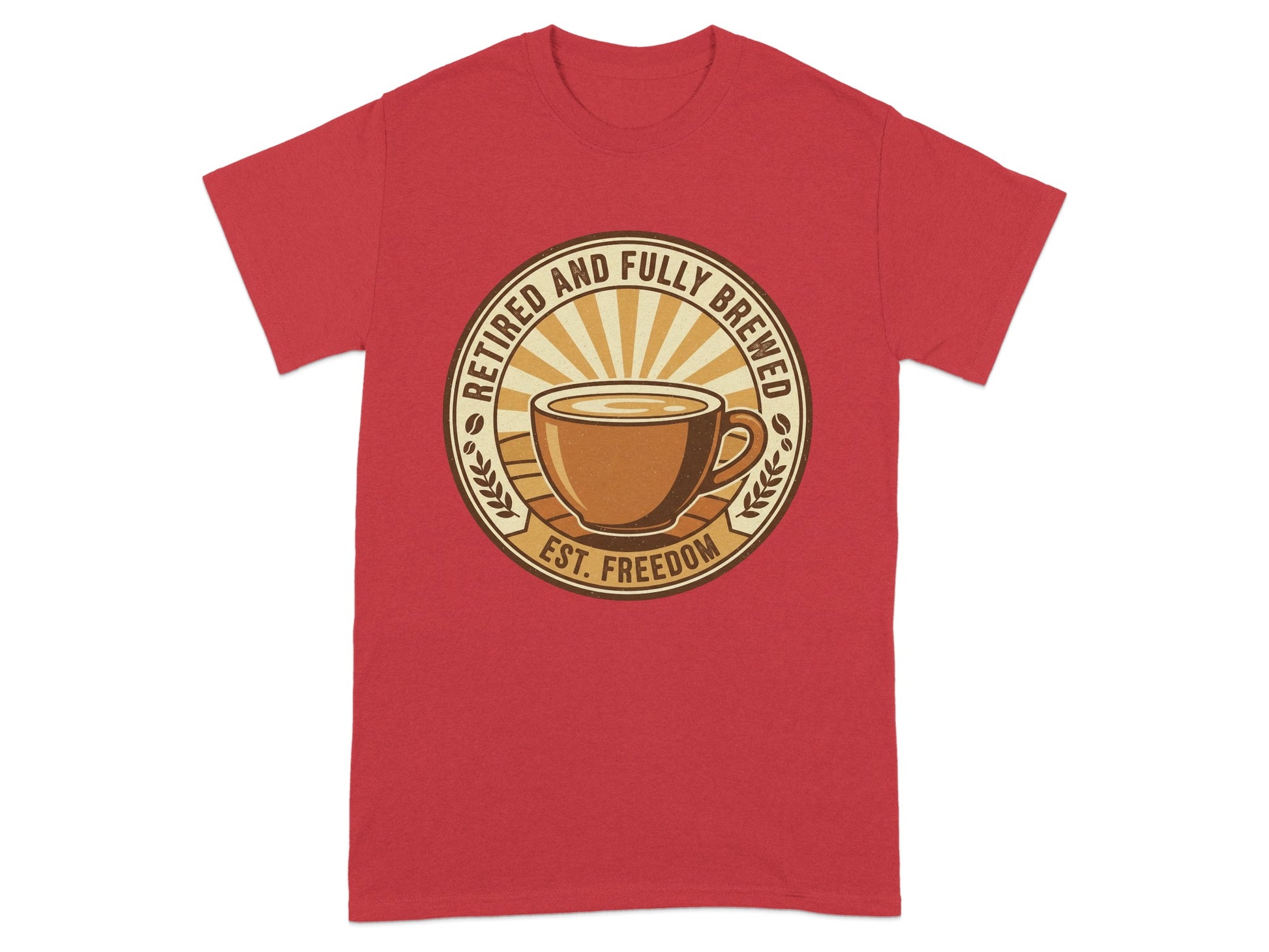 Retired and Fully Brewed Coffee Lover Graphic T-Shirt