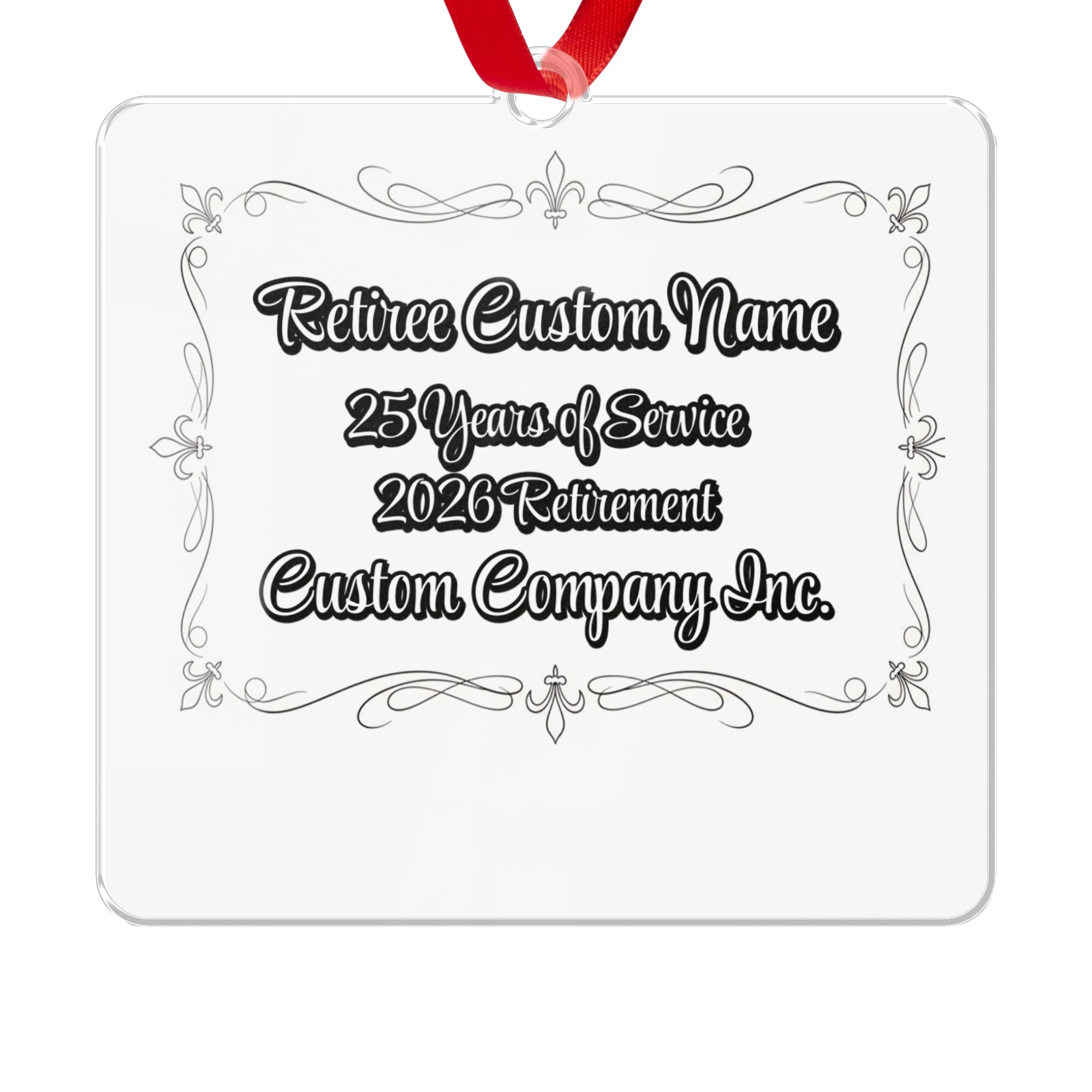 Retiree Custom Name 25 Years of Service Ornament