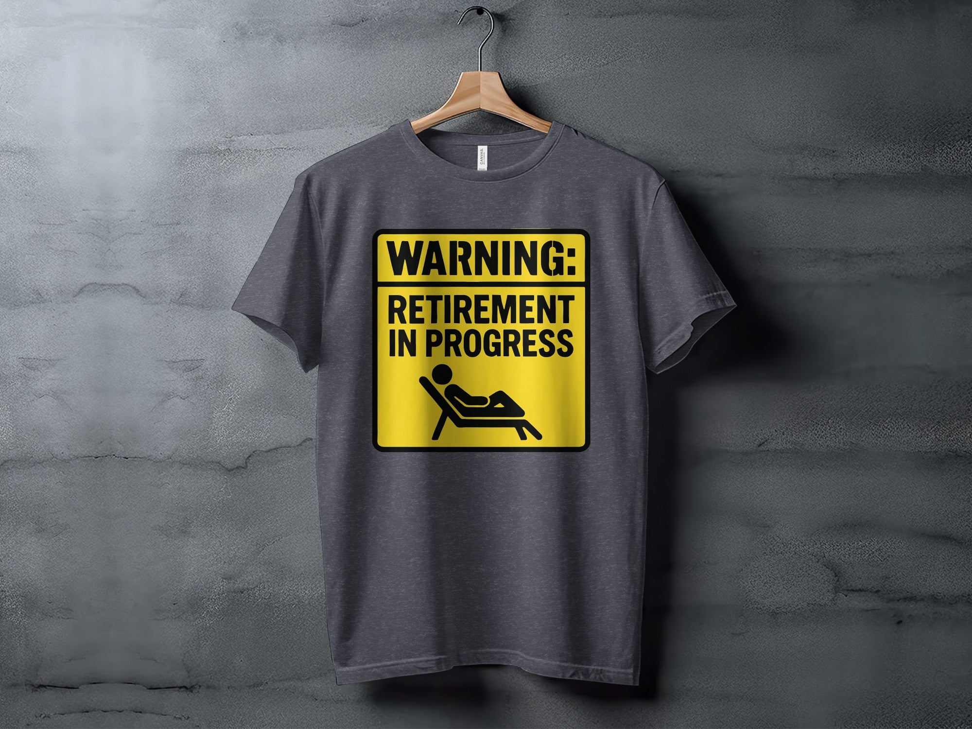 Warning Retirement in Progress | Dark Heaterh Color Bella T-Shirts - Retiree Gifts Retirement Party