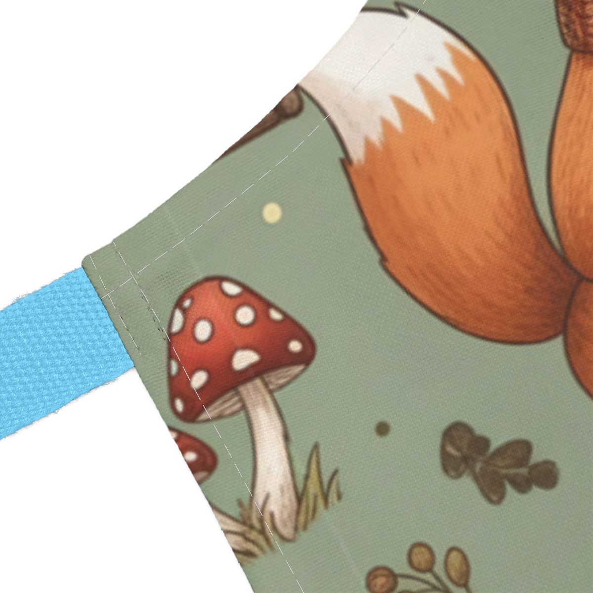 Cute Fox and Mushroom Pattern Tote Bag