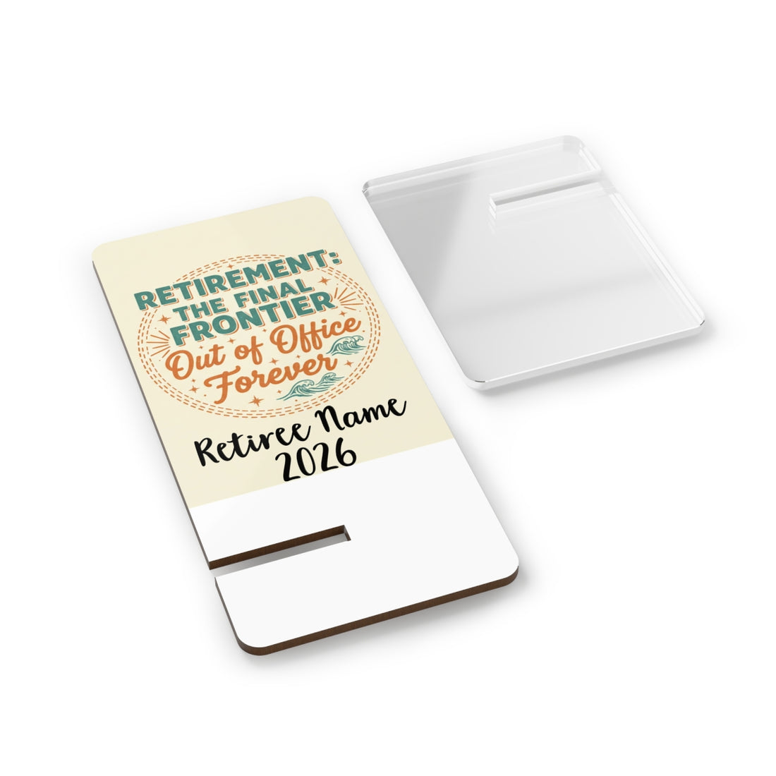 Retirement The Final Frontier | Out of Office Forever | Personalized Phone Stand or Phone Charger - Retiree Gifts Retirement Party