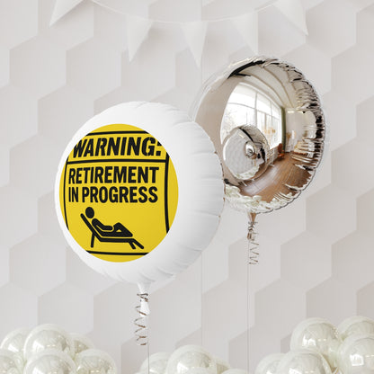 WARNING Retirement In Progress | Retirement In Progress | Personalizable Mylar Ballons 11in or 22in - Retiree Gifts Retirement Party