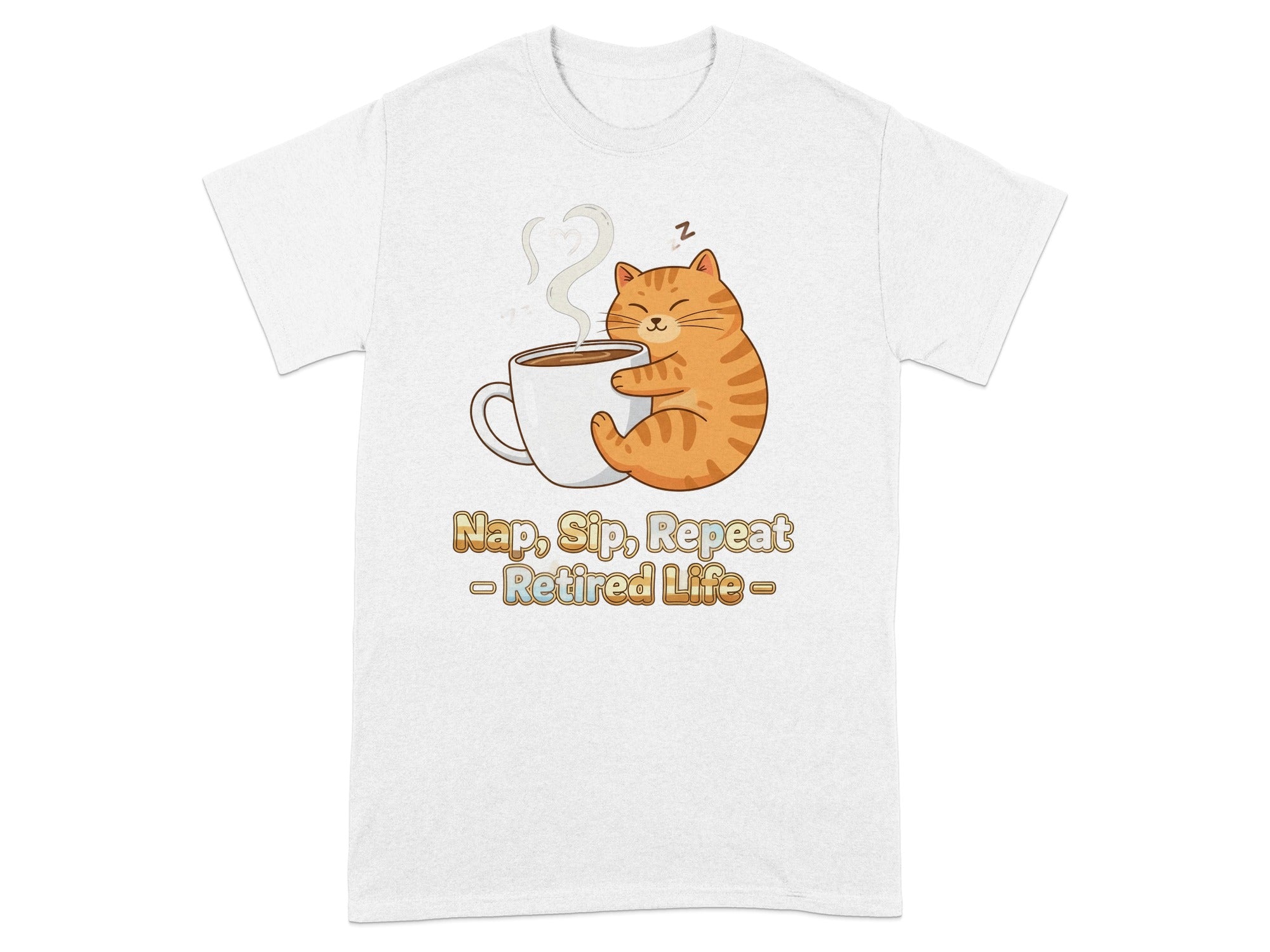 Nap Sip Repeat Retired Life Cat Lover T-shirt