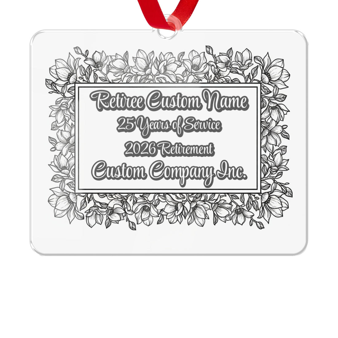 Retiree Custom Name 25 Years of Service 2026 Retirement Ornament