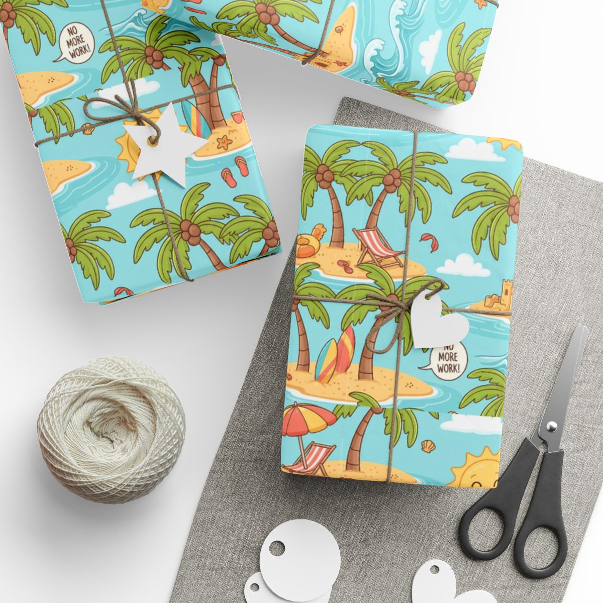 Retirement Gift – “Tropical Island Adventure Theme Wrapping Paper” - Retiree Gifts Retirement Party