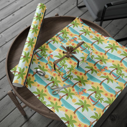 Vibrant Tropical Beach Theme Wrapping Paper product type