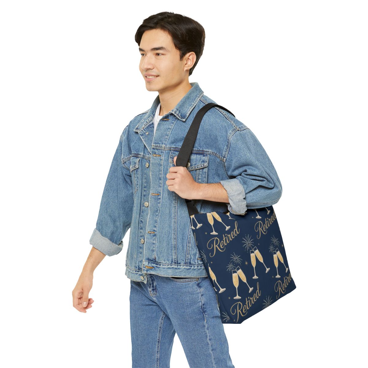 Retired Champagne Celebration Design Tote Bag Canvas Tote Bags - Retiree Gifts Retirement Party