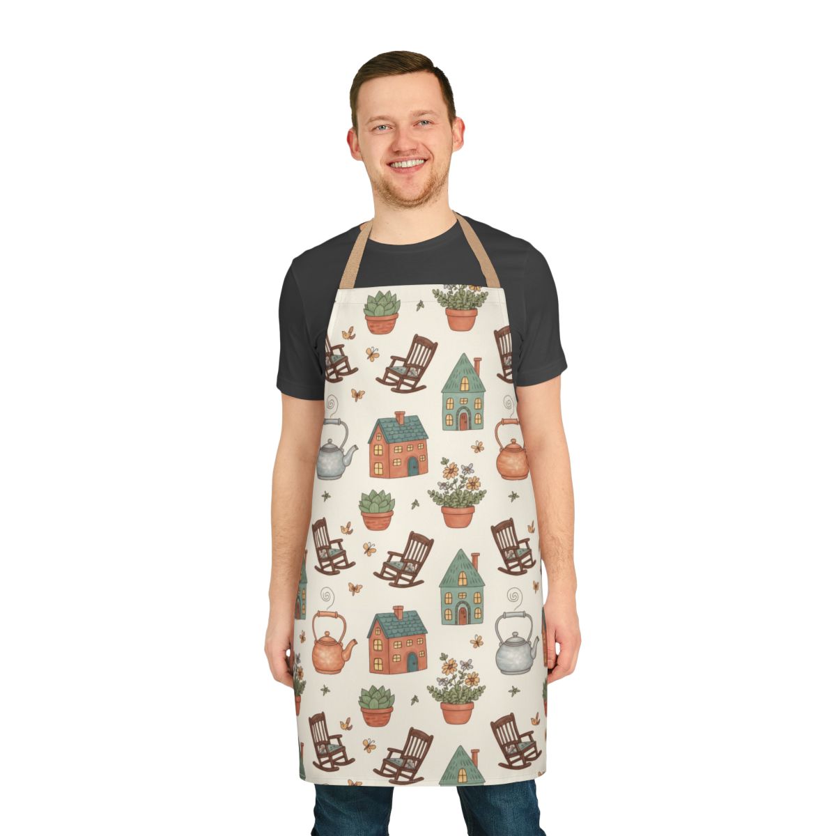 Charming Garden Themed Full-Length Apron Chef
