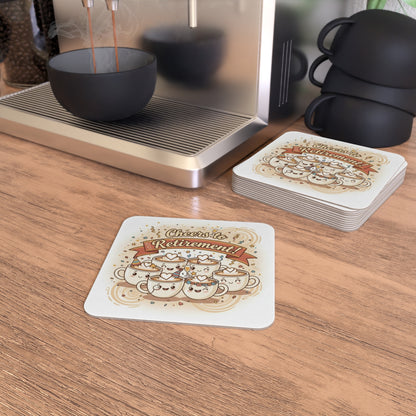 Cheers to Retirement Coaster Set for Coffee Tables