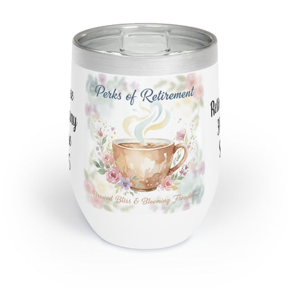 Perks of Retirement Brewed Bliss Blooming Freedom Tumbler