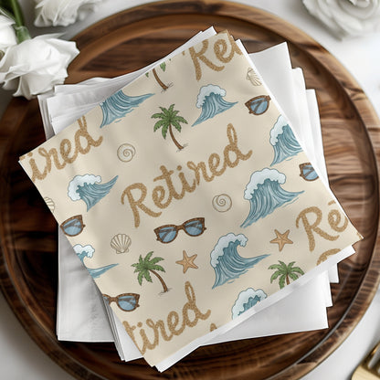 Fun Coastal Retirement Themed Napkin Set for Celebrations