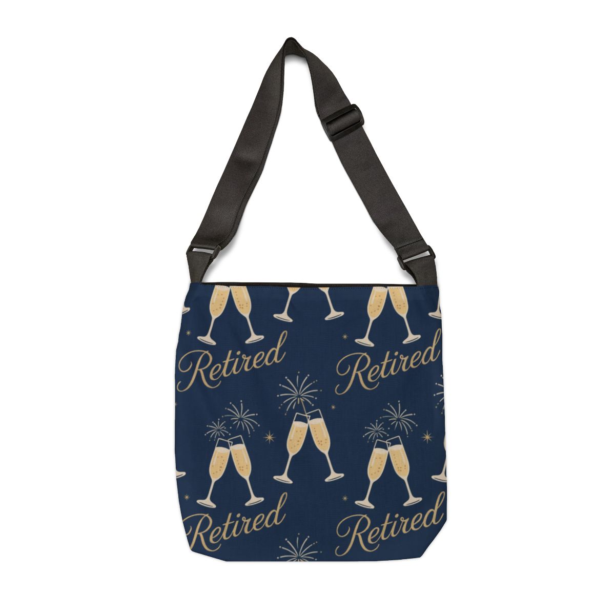 Retired Champagne Celebration Design Tote Bag Canvas Tote Bags - Retiree Gifts Retirement Party