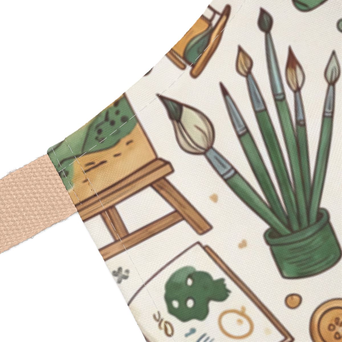 Hand-Drawn Illustrated Painting Supplies Apron