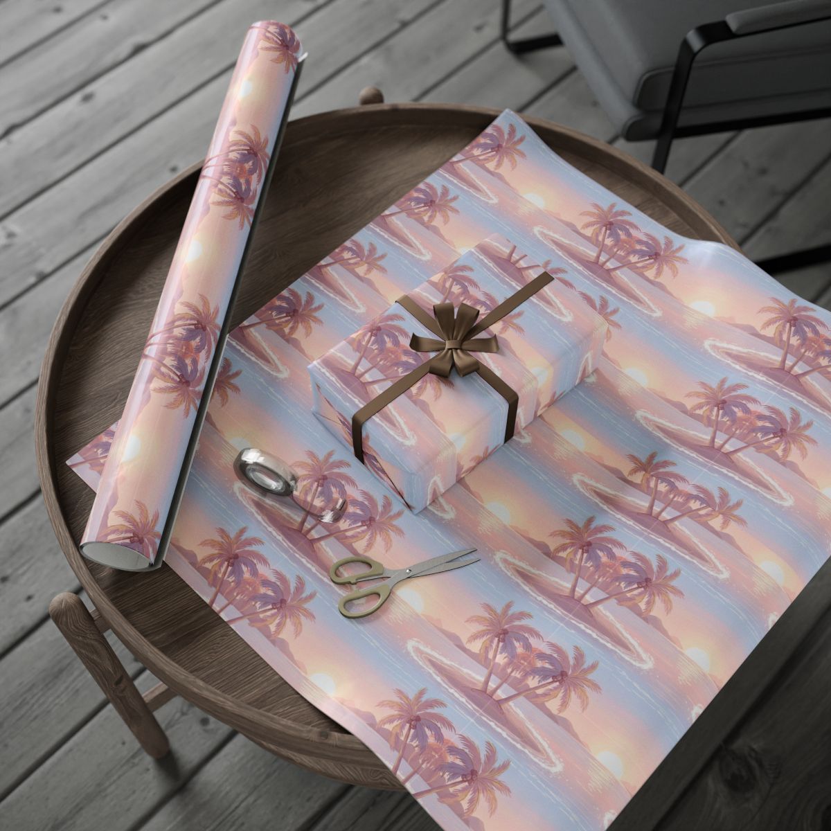 Palm Sunset Tropical Theme Wrapping Paper product