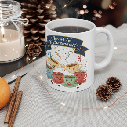 Cheers to Retirement Fun Celebratory Mug with Cute Design
