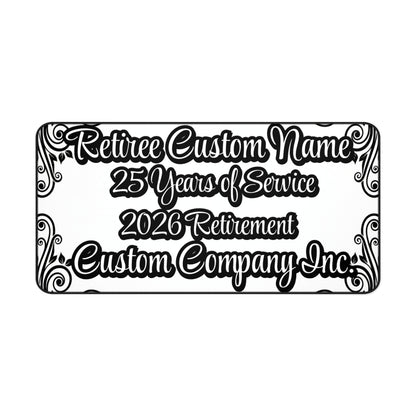 Retiree Custom Name 25 Years of Service 2026 Retirement Mat