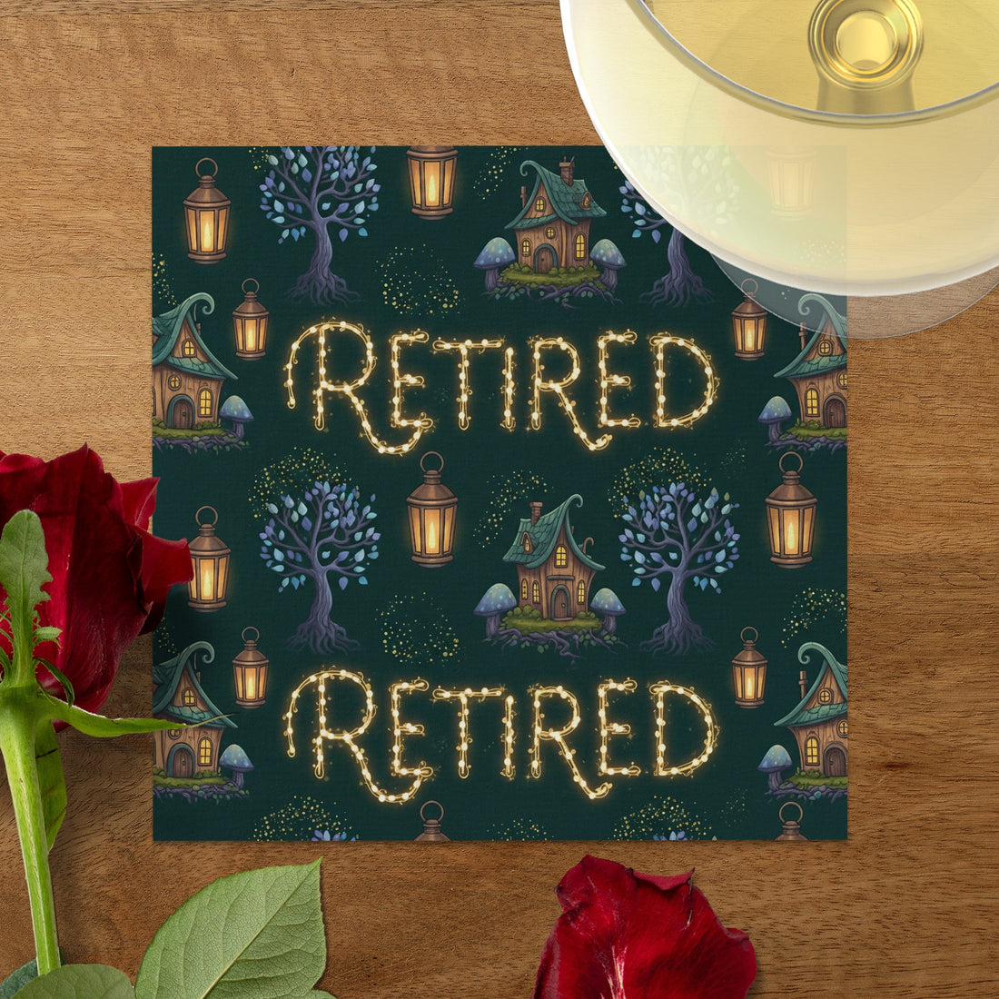 Retired Celebration Party Decoration Square Sign