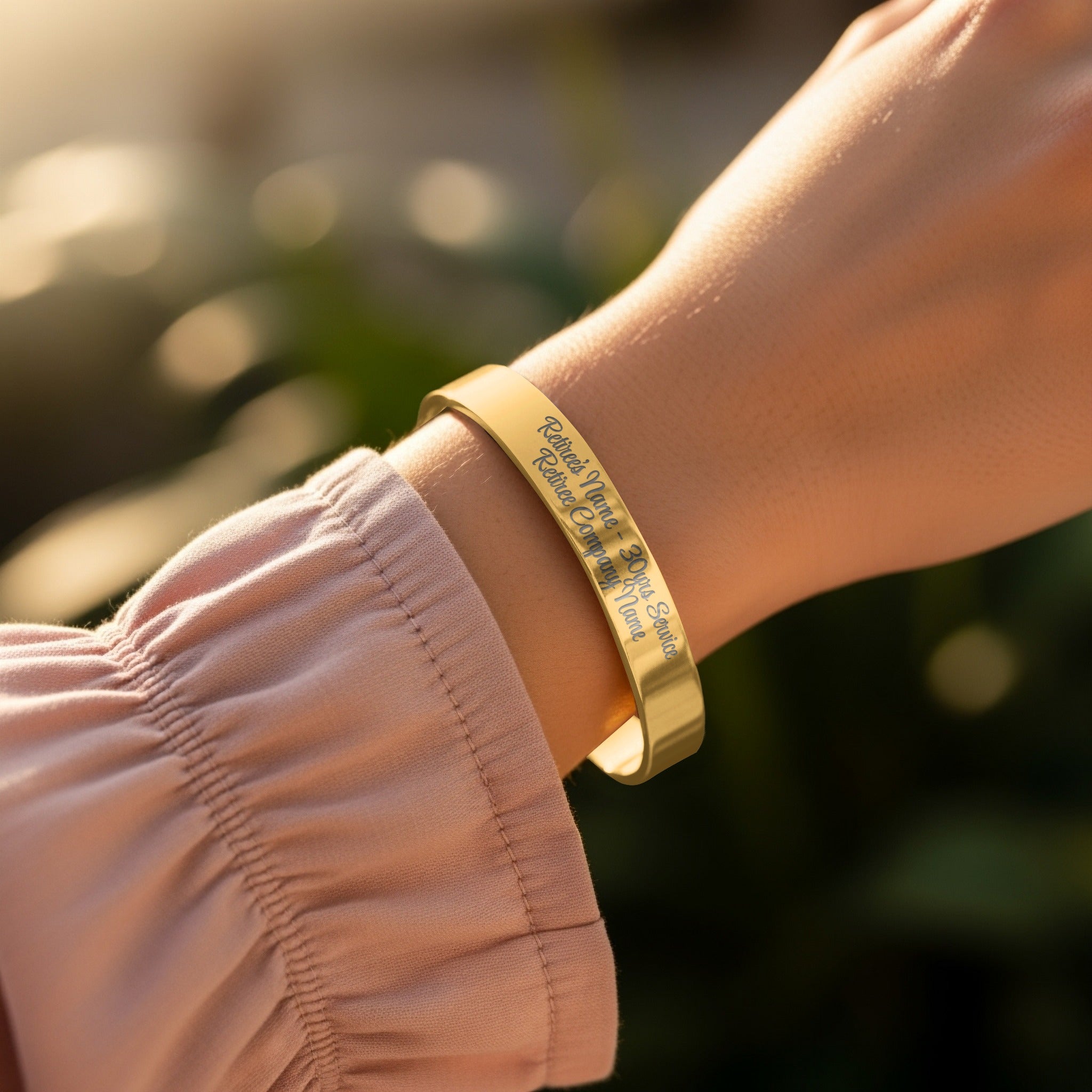 Inspirational Quote Engraved Gold Bracelet product