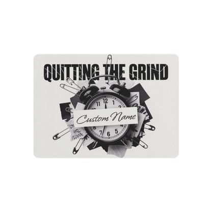 Personalized Quitting the Grind Black and White Metal Art Sign - Retiree Gifts Retirement Party