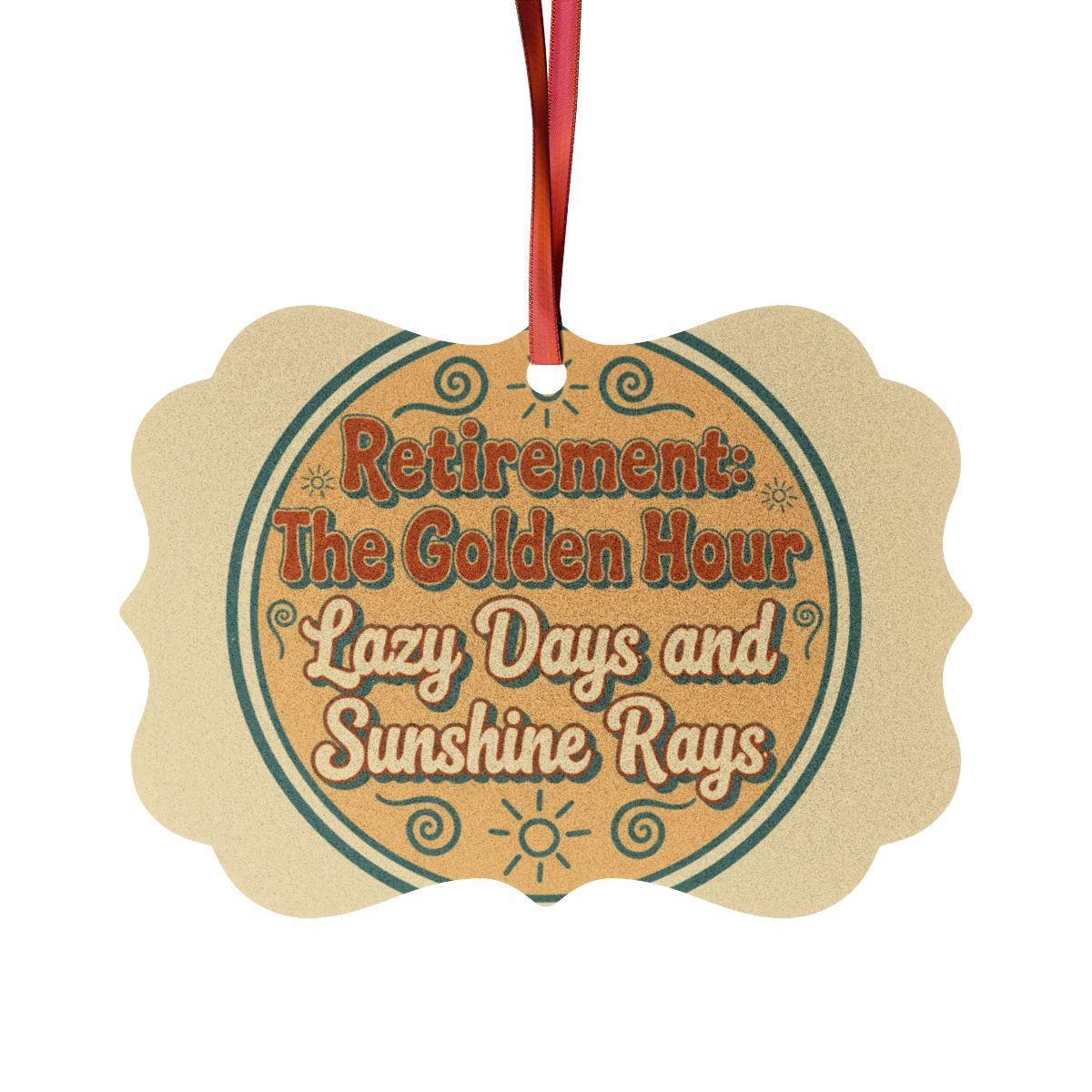 Retirement Golden Hour Lazy Days Sunshine Rays | Custom Cur Ornaments - Retiree Gifts Retirement Party