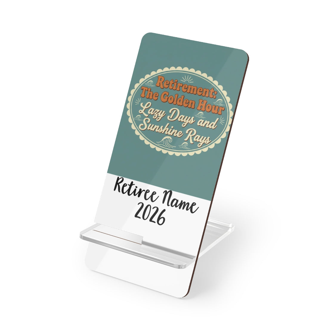 Retirement The Golden Hour Lazy Days Sunshine Rays | Perfect Retirement Gift | Customize Personalized Phone Stand or Phone Charger - Retiree Gifts Retirement Party