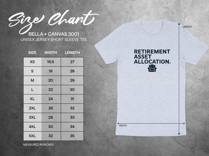 Retirement Asset Allocation 50% Couch 30% Porch | Relax | Graphic Soft Color Bella T-Shirts - Retiree Gifts Retirement Party
