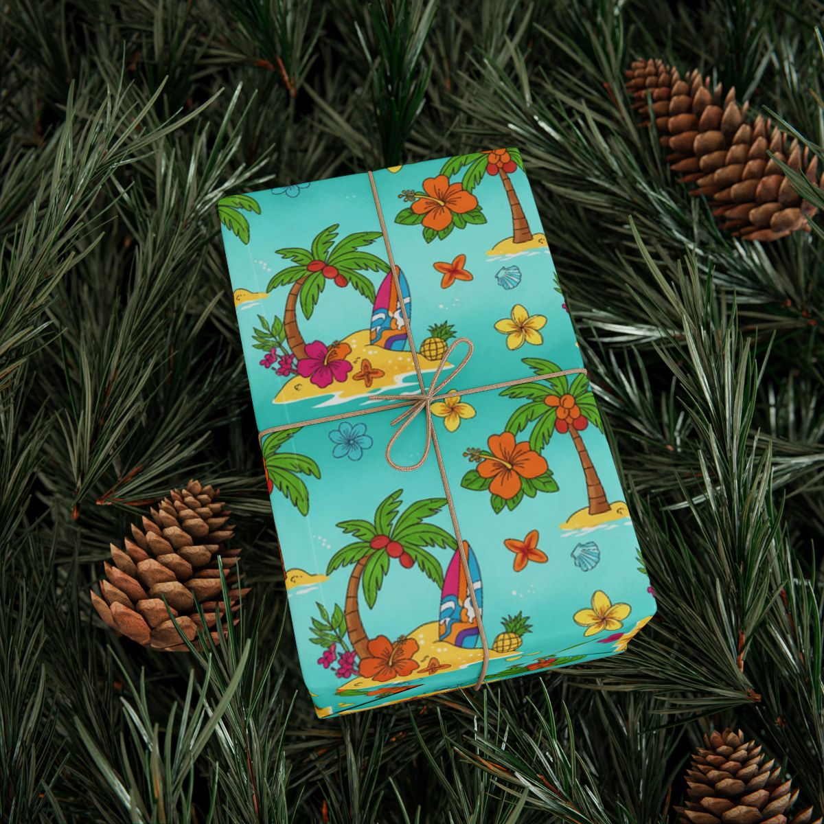 Retirement Gift – “Vibrant Tropical Beach Scene Wrapping Paper” - Retiree Gifts Retirement Party