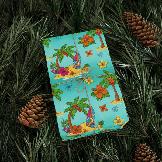 Vibrant Tropical Island Gift Wrapping Paper product type