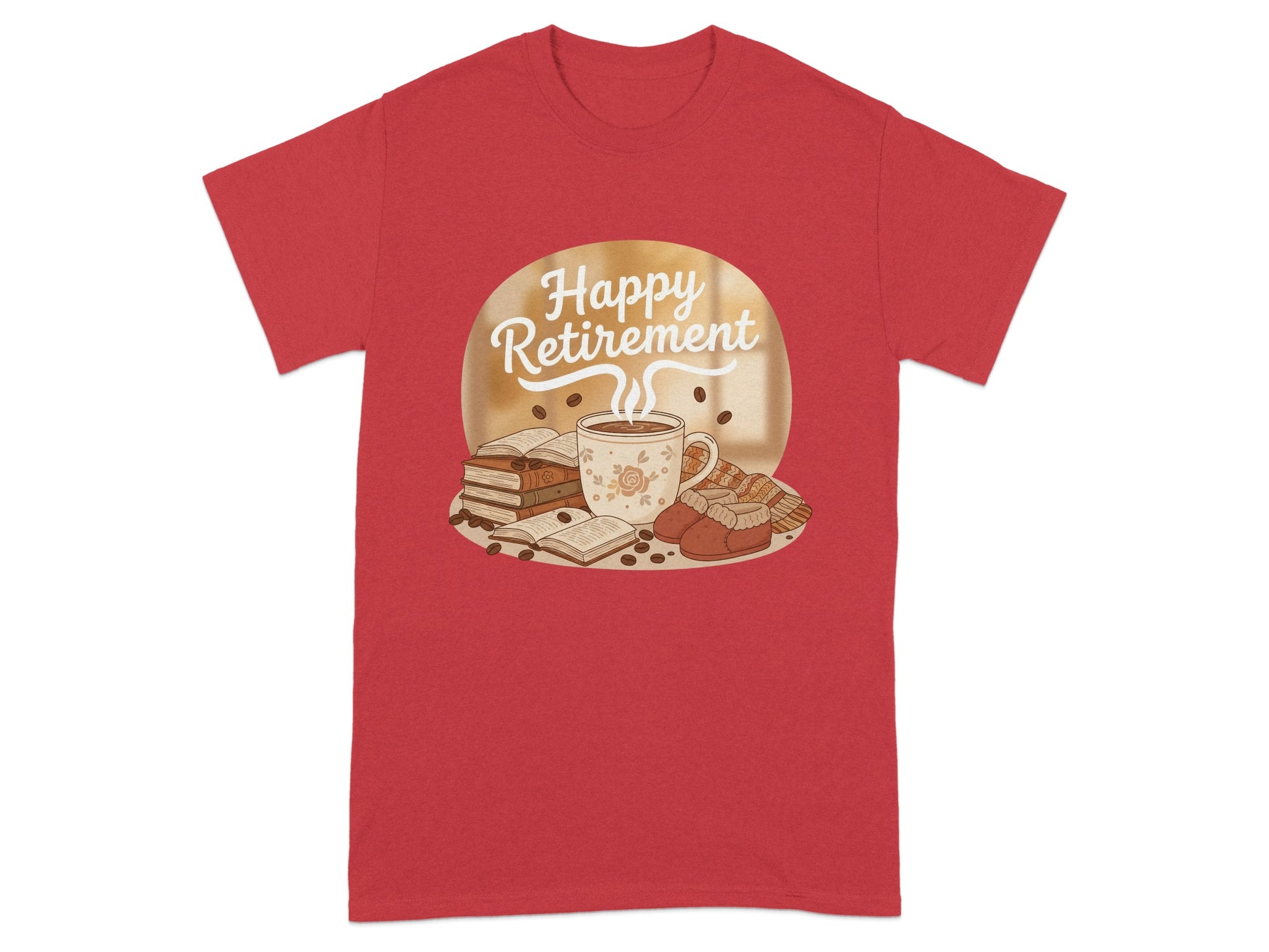 Happy Retirement Themed Red Tee Shirt
