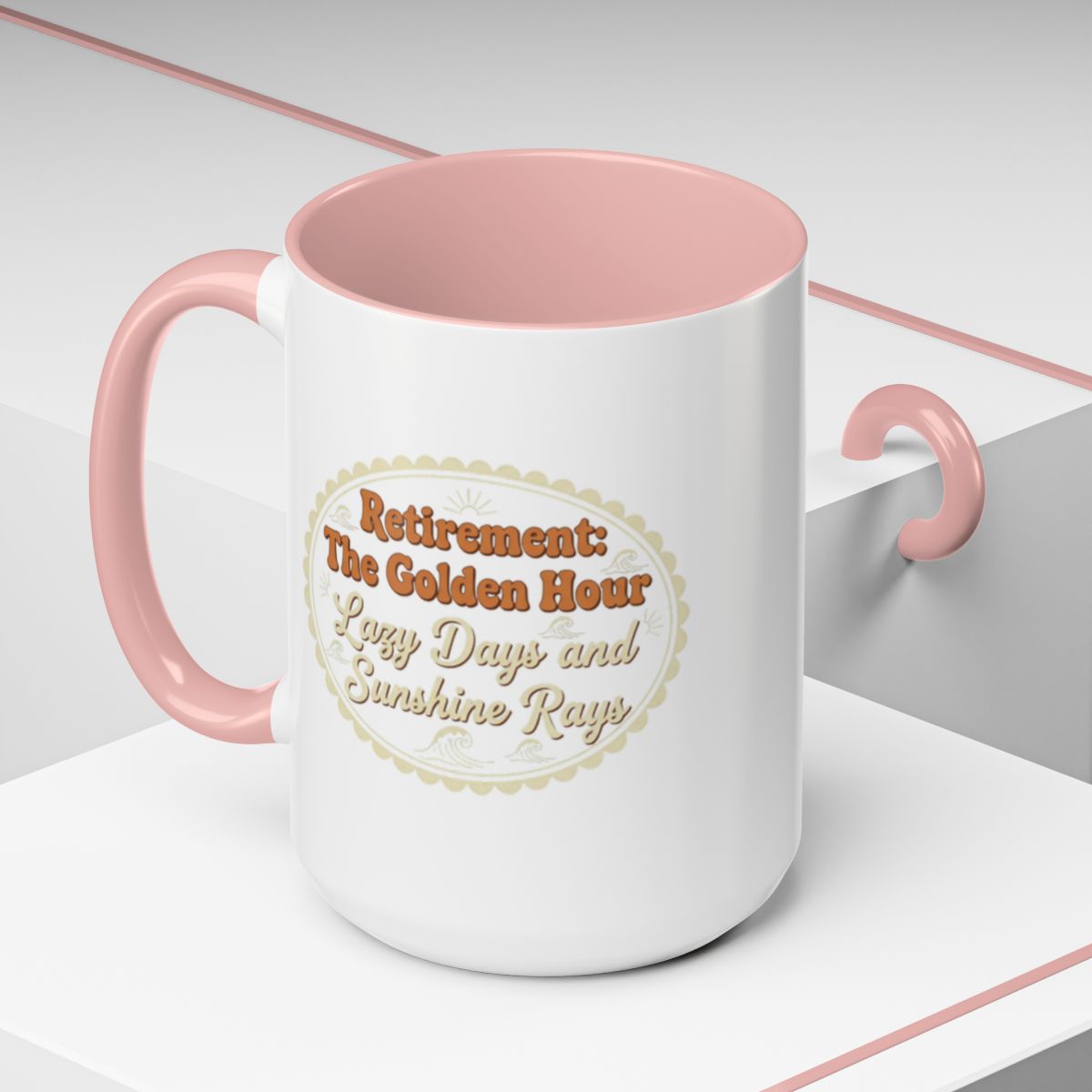 Retirement: The Golden Hour Lazy Days and Sunshine Rays | Gold Silver Black or Access Mugs - Retiree Gifts Retirement Party