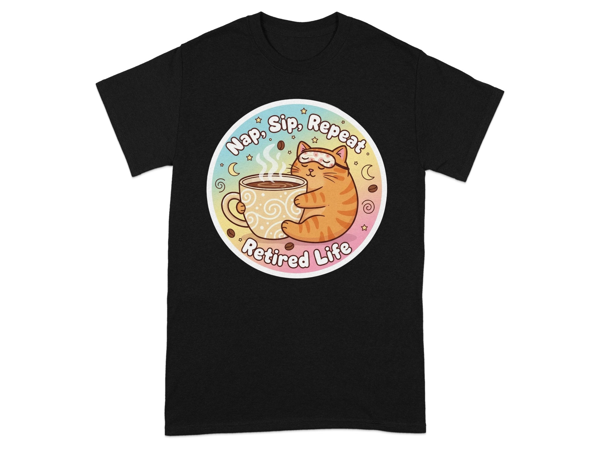 Nap Sip Repeat Retired Life Cat Lover T-shirt