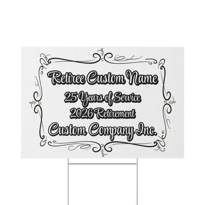 Retiree Custom Name Personalized Retirement Yard Sign product