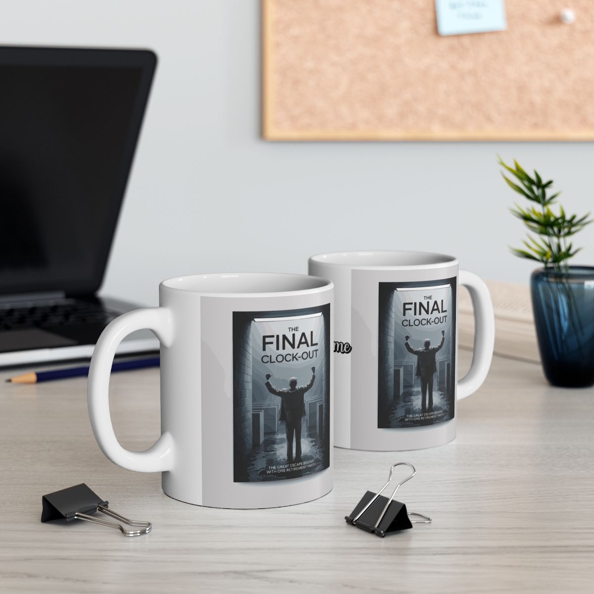 THE FINAL CLOCK-OUT | THE GREAT ESCAPE BEGINS WITH ONE RETIREMENT PARTY | Personalized Microwavable Ceramic Mugs 11oz 15oz 20oz - Retiree Gifts Retirement Party