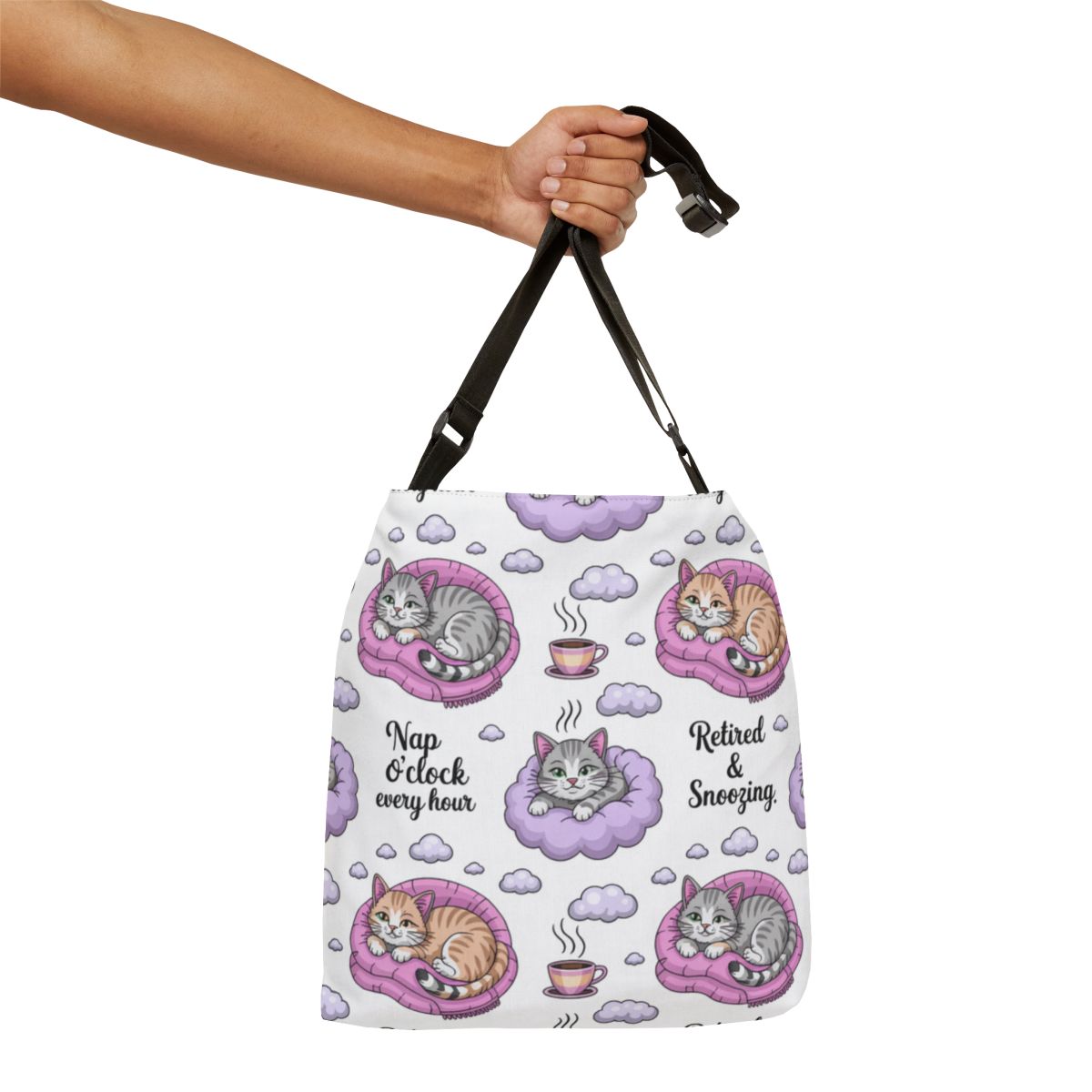 Adorable Cat Nap Tote Bag Design Canvas Tote Bags - Retiree Gifts Retirement Party