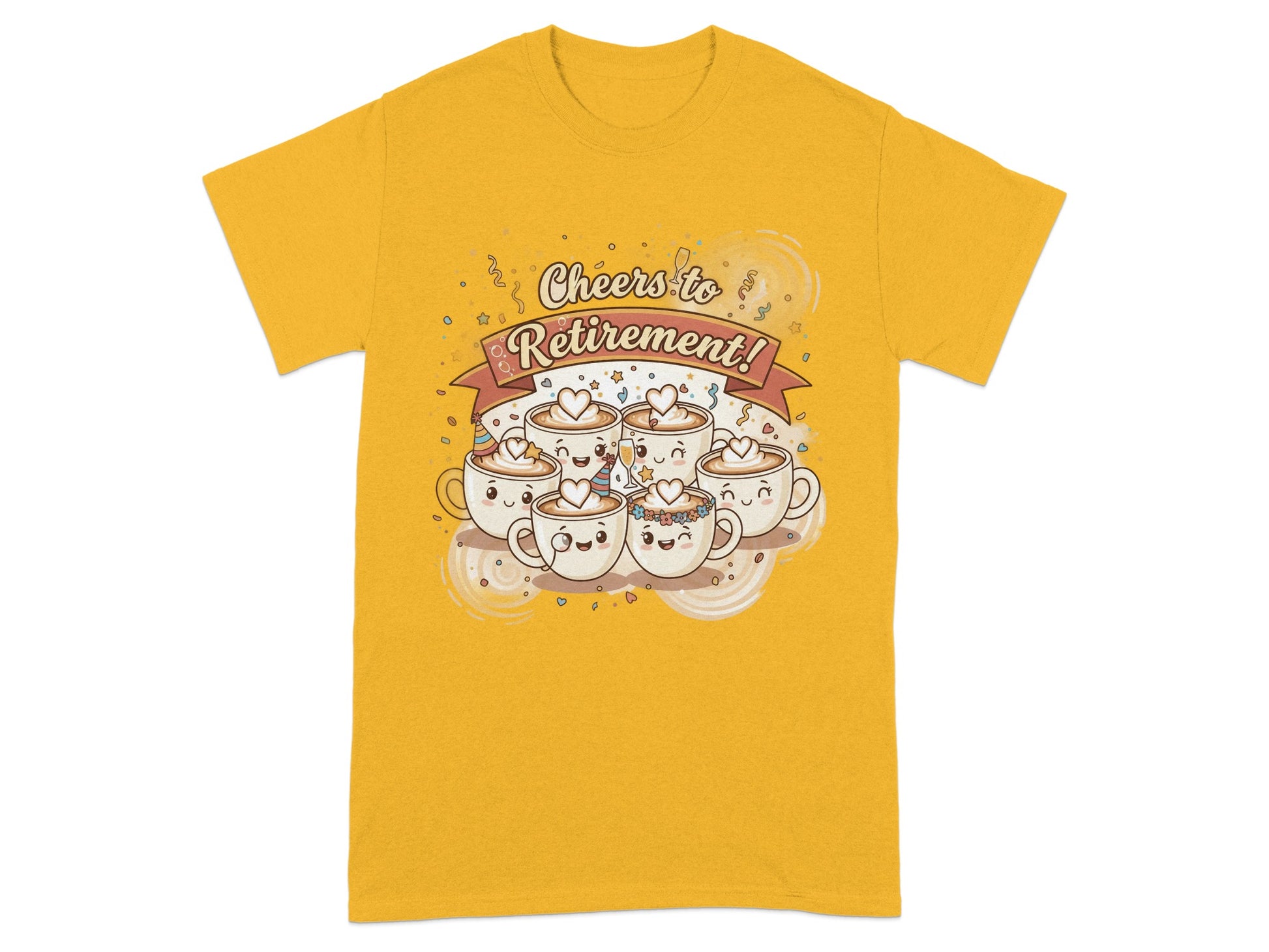 Cheers to Retirement Cute Coffee Cup Design Shirt