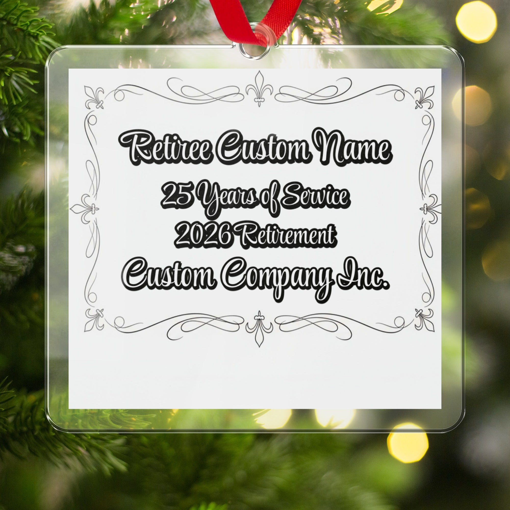 Custom 2026 Retirement 25 Years of Service Ornament