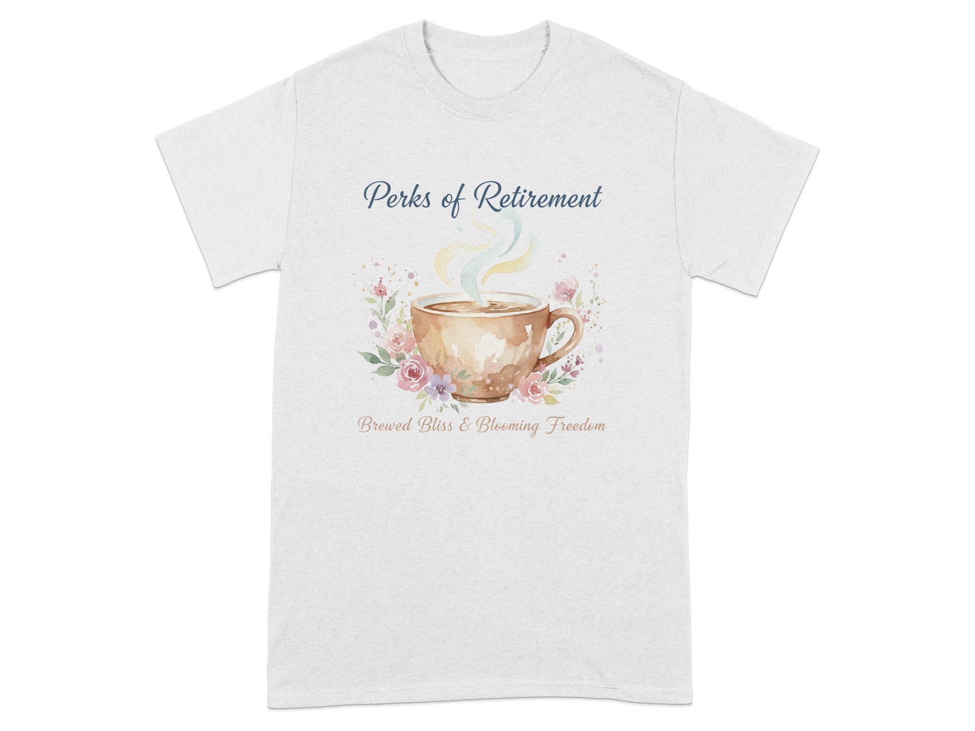 Perks of Retirement Brewed Bliss Blooming Freedom Shirt