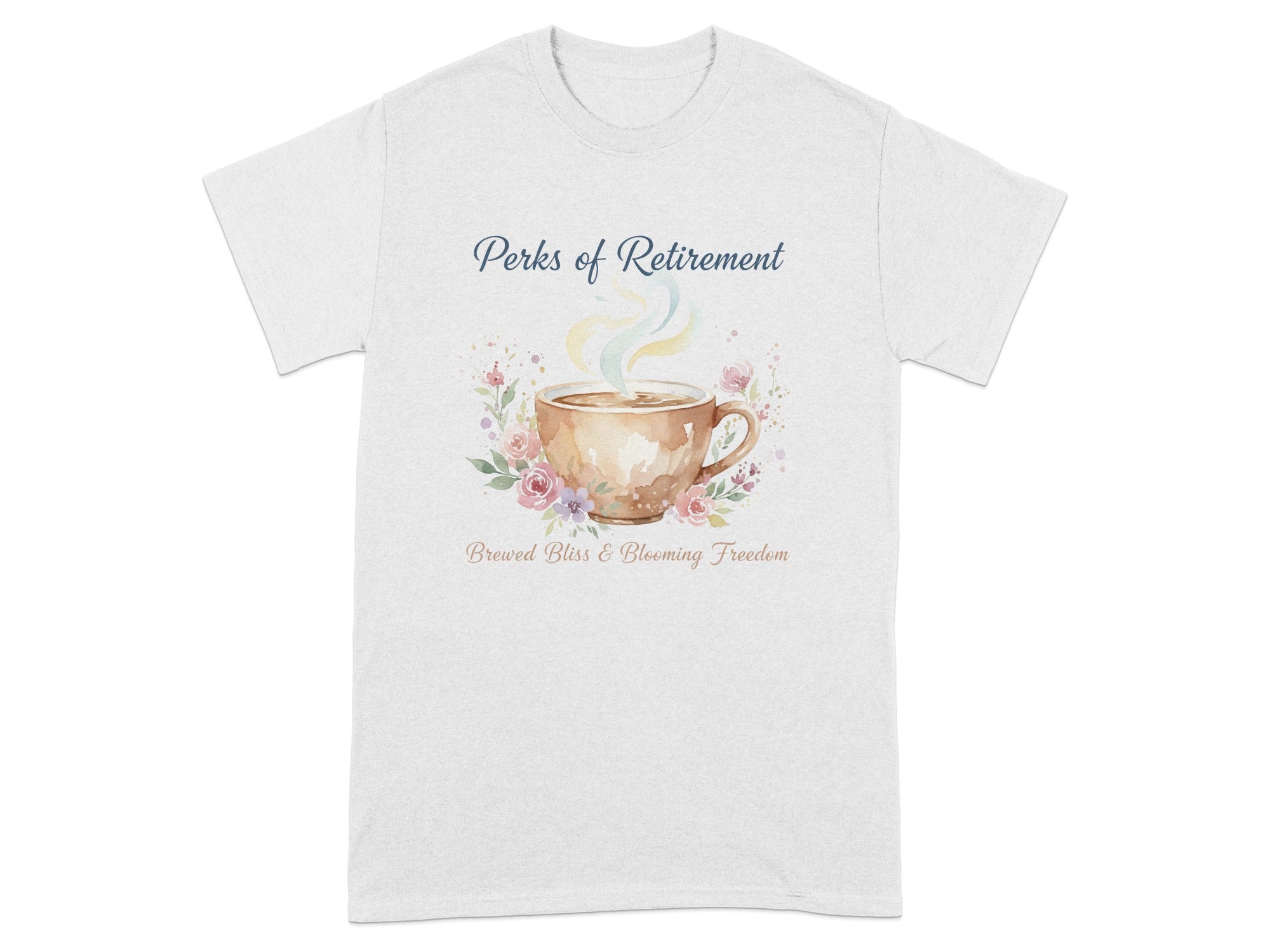Perks of Retirement Brewed Bliss Blooming Freedom Shirt