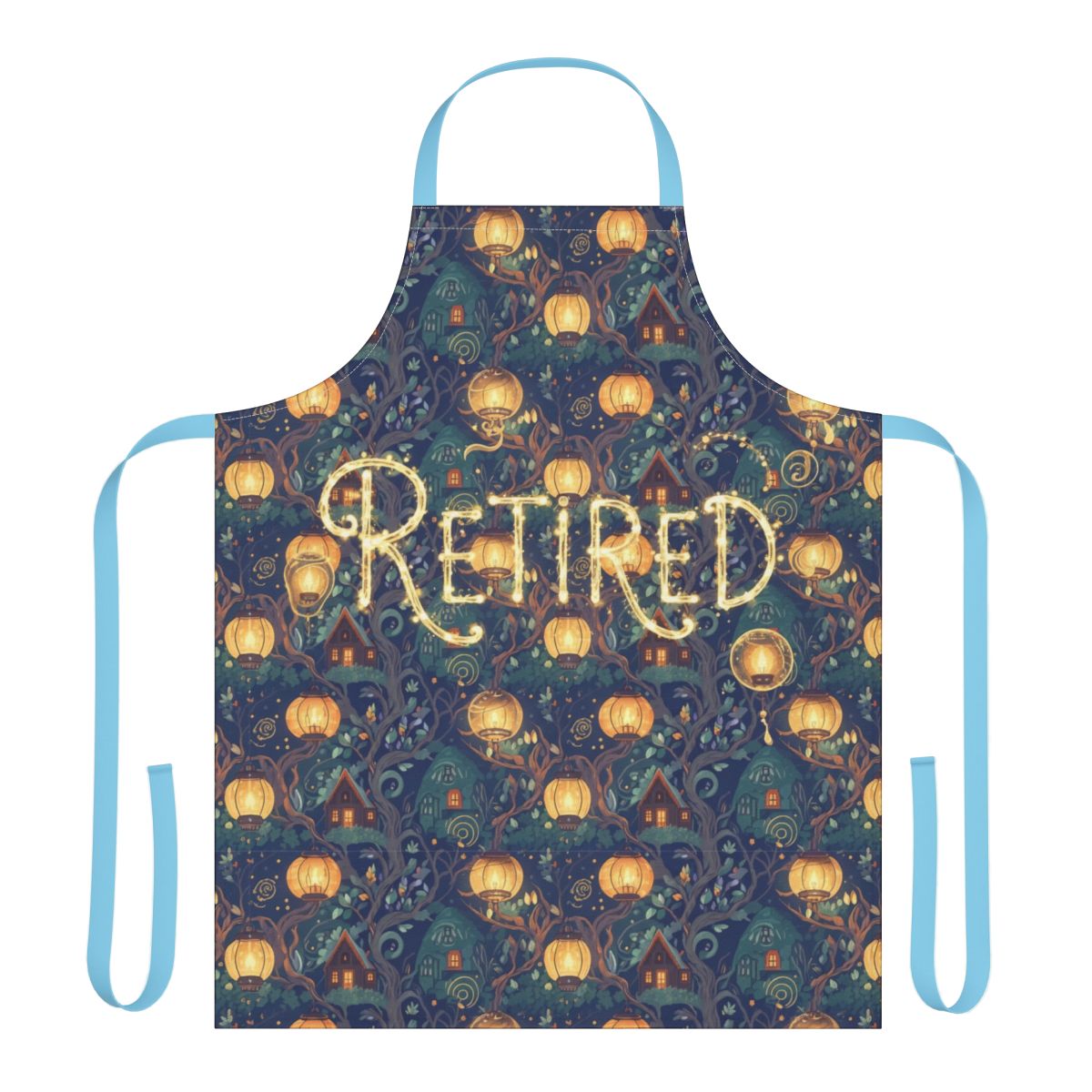 Retired Theme Apron with Magical Pumpkin Lanterns