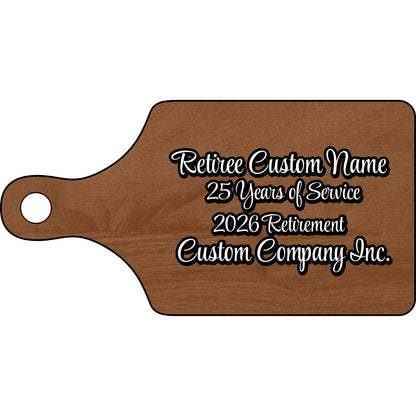 Retiree Custom Name 25 Years of Service Cutting Board