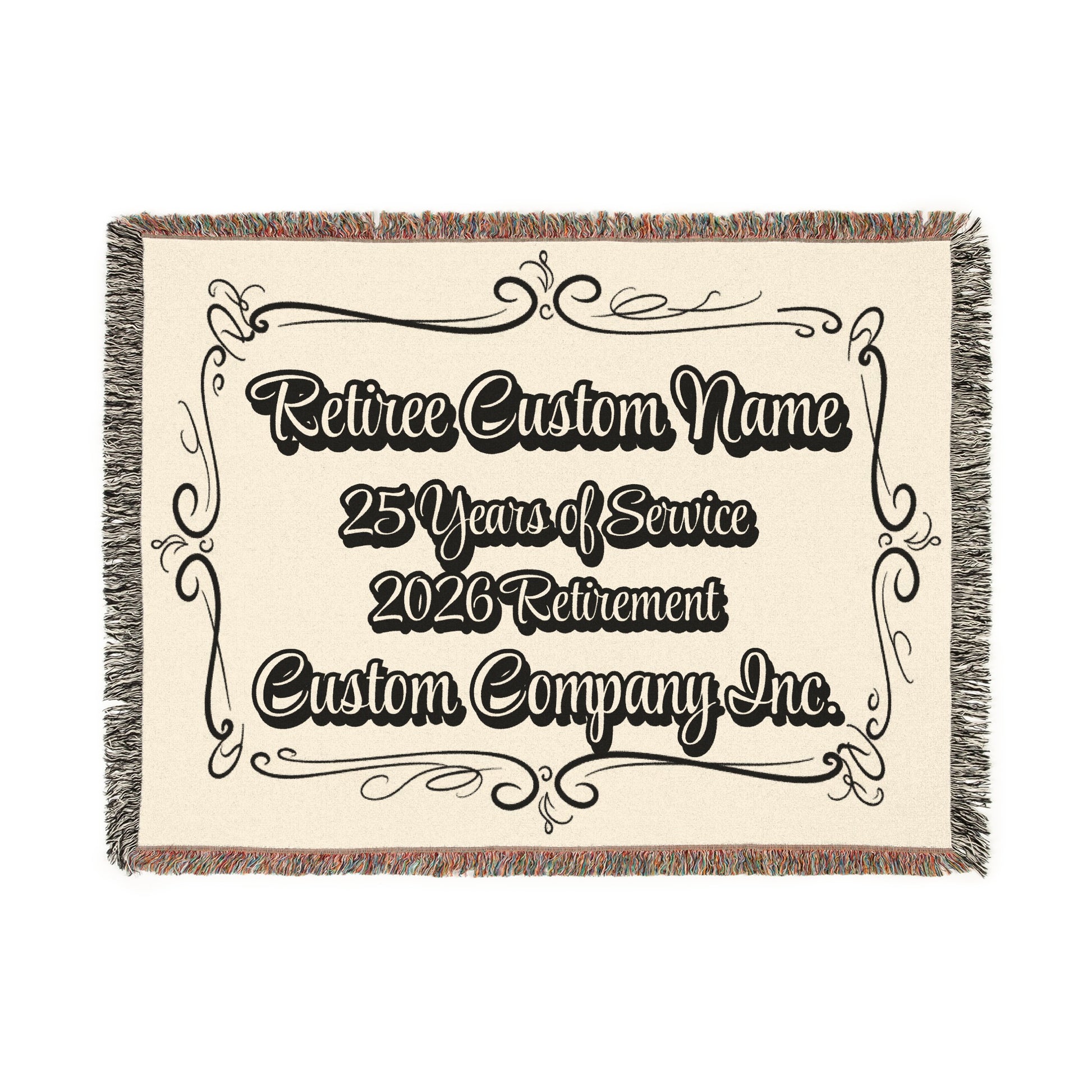Personalized Retiree Custom Name Woven Blanket product