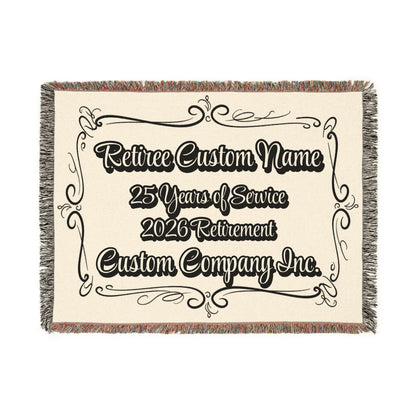 Personalized Retiree Custom Name Woven Blanket product