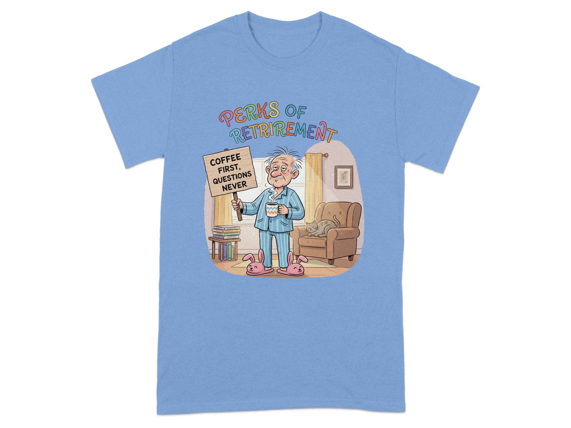 Perks of Retirement Coffee Questions Never T-shirt