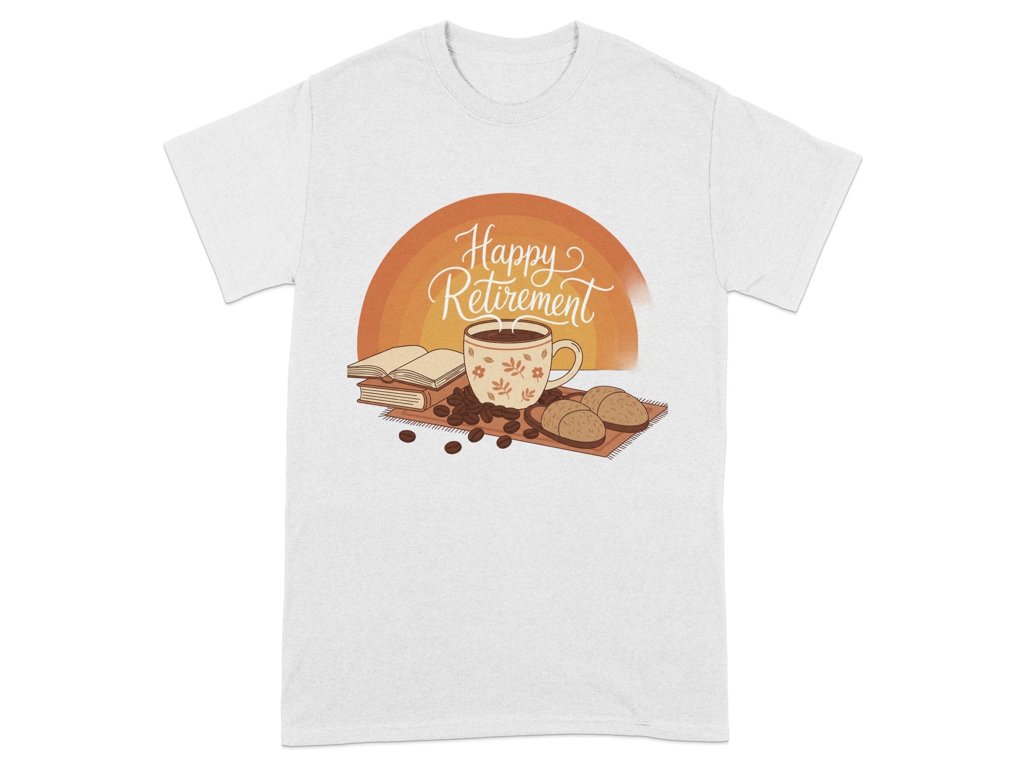 Happy Retirement Mug and Books Design T-Shirt